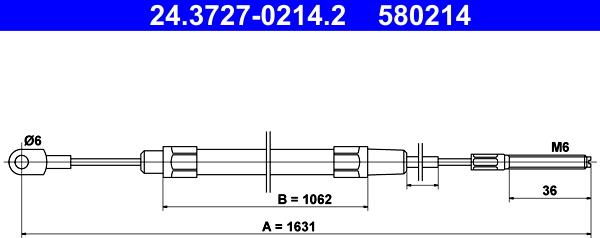 ATE 24.3727-0214.2 - Жило, ръчна спирачка vvparts.bg