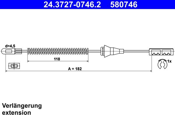 ATE 24.3727-0746.2 - Жило, ръчна спирачка vvparts.bg