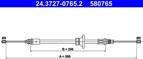 ATE 24.3727-0765.2 - Жило, ръчна спирачка vvparts.bg