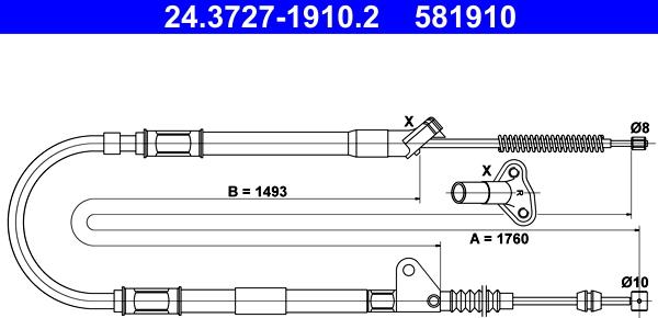 ATE 24.3727-1910.2 - Жило, ръчна спирачка vvparts.bg