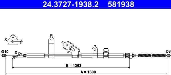 ATE 24.3727-1938.2 - Жило, ръчна спирачка vvparts.bg