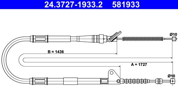 ATE 24.3727-1933.2 - Жило, ръчна спирачка vvparts.bg