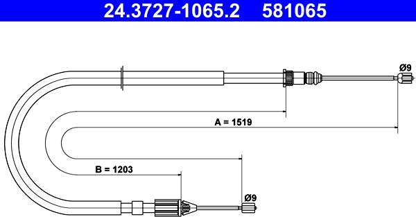 ATE 24.3727-1065.2 - Жило, ръчна спирачка vvparts.bg