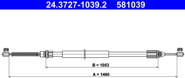 ATE 24.3727-1039.2 - Жило, ръчна спирачка vvparts.bg