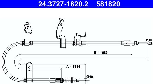 ATE 24.3727-1820.2 - Жило, ръчна спирачка vvparts.bg