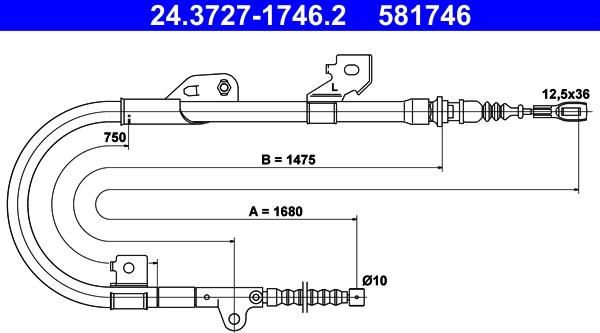 ATE 24.3727-1746.2 - Жило, ръчна спирачка vvparts.bg