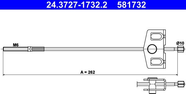 ATE 24.3727-1732.2 - Жило, ръчна спирачка vvparts.bg