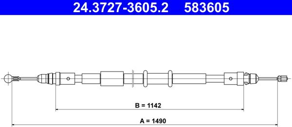 ATE 24.3727-3605.2 - Жило, ръчна спирачка vvparts.bg