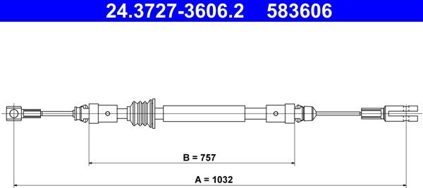 ATE 24.3727-3606.2 - Жило, ръчна спирачка vvparts.bg