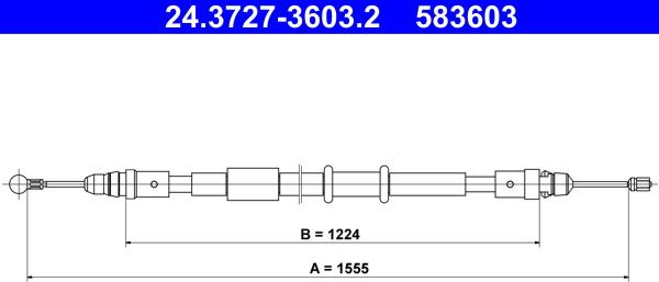 ATE 24.3727-3603.2 - Жило, ръчна спирачка vvparts.bg