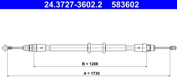 ATE 24.3727-3602.2 - Жило, ръчна спирачка vvparts.bg