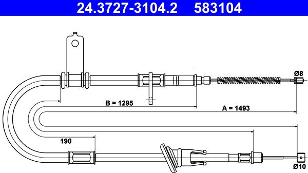 ATE 24.3727-3104.2 - Жило, ръчна спирачка vvparts.bg