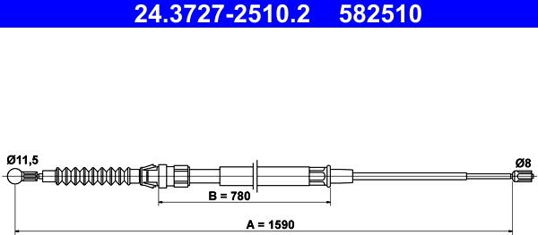 ATE 24.3727-2510.2 - Жило, ръчна спирачка vvparts.bg