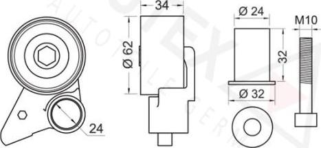 Autex 641660 - Обтяжна ролка, ангренаж vvparts.bg