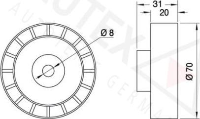 Autex 641219 - Паразитна / водеща ролка, пистов ремък vvparts.bg