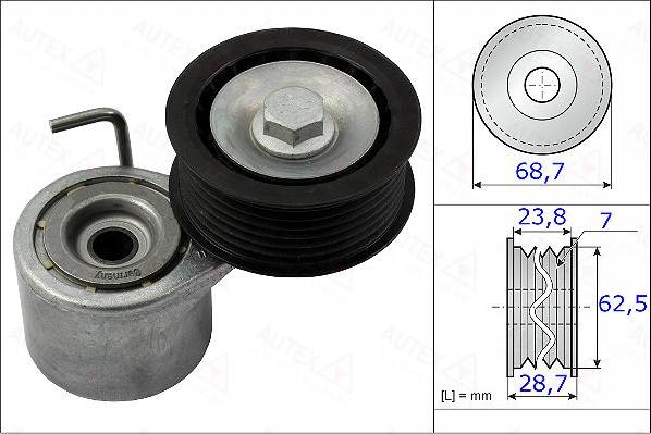 Autex 654965 - Ремъчен обтегач, пистов ремък vvparts.bg