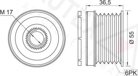 Autex 654452 - Ремъчна шайба, генератор vvparts.bg