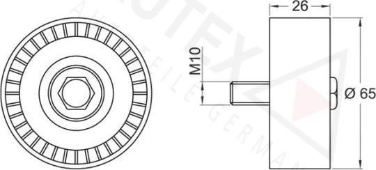 Autex 654467 - Паразитна / водеща ролка, пистов ремък vvparts.bg