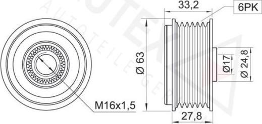 Autex 654194 - Ремъчна шайба, генератор vvparts.bg