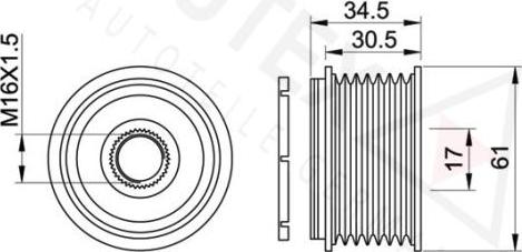 Autex 654195 - Ремъчна шайба, генератор vvparts.bg