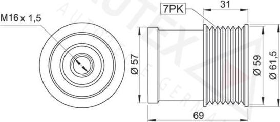 Autex 654358 - Ремъчна шайба, генератор vvparts.bg