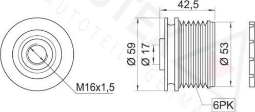 Autex 654362 - Ремъчна шайба, генератор vvparts.bg