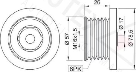 Autex 654318 - Ремъчна шайба, генератор vvparts.bg