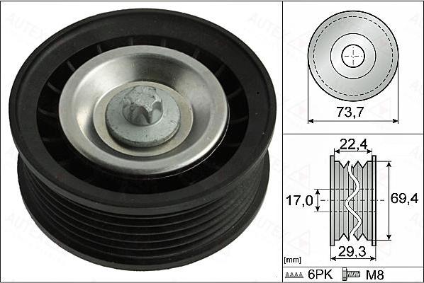 Autex 655080 - Паразитна / водеща ролка, пистов ремък vvparts.bg