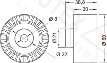 Autex 652043 - Паразитна / водеща ролка, зъбен ремък vvparts.bg