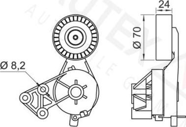 Autex 601862 - Ремъчен обтегач, пистов ремък vvparts.bg