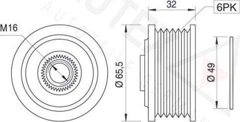 Autex 621742 - Ремъчна шайба, генератор vvparts.bg