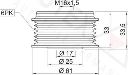 Autex 621770 - Ремъчна шайба, генератор vvparts.bg