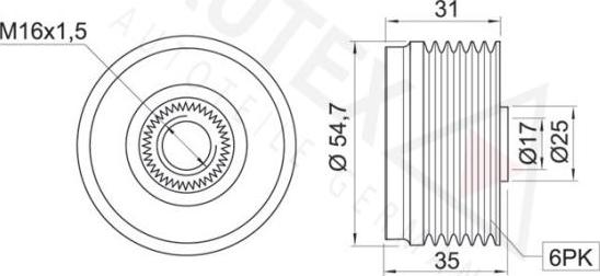 Autex 622025 - Ремъчна шайба, генератор vvparts.bg