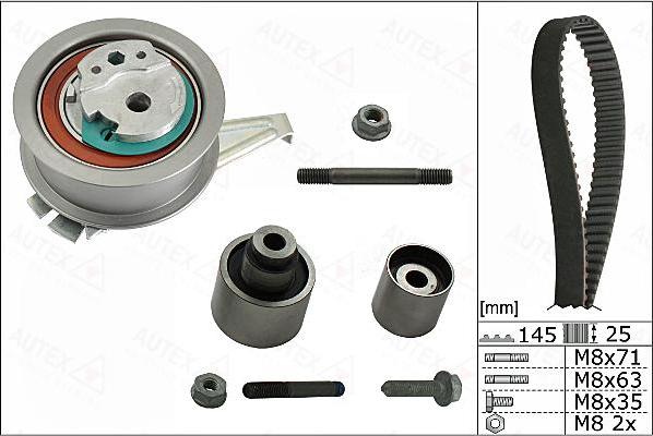 Autex 702845 - Комплект ангренажен ремък vvparts.bg