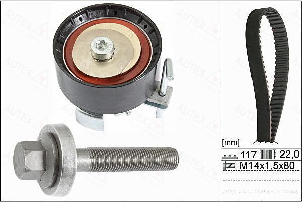 Autex 702841 - Комплект ангренажен ремък vvparts.bg