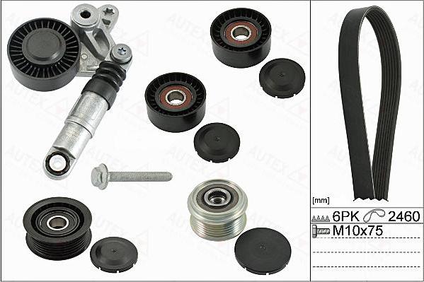 Autex 702880 - Комплект пистов ремък vvparts.bg