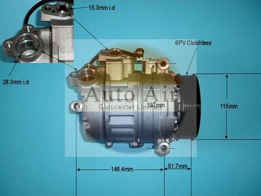 Auto Air Gloucester 14-9644P - Компресор, климатизация vvparts.bg