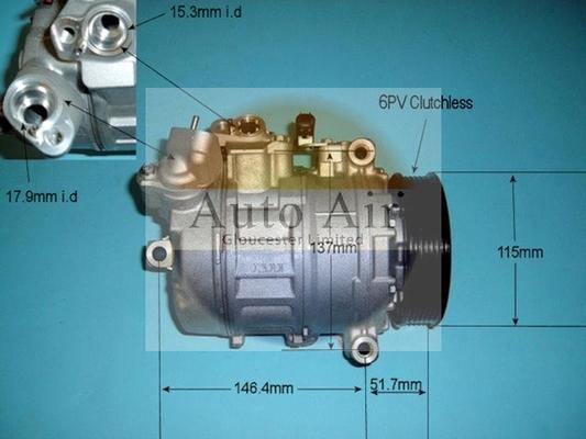 Auto Air Gloucester 14-9644 - Компресор, климатизация vvparts.bg