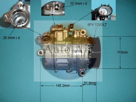 Auto Air Gloucester 14-9151 - Компресор, климатизация vvparts.bg