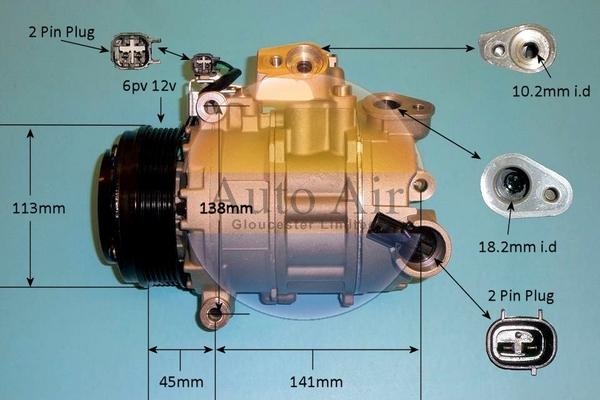 Auto Air Gloucester 14-9796P - Компресор, климатизация vvparts.bg