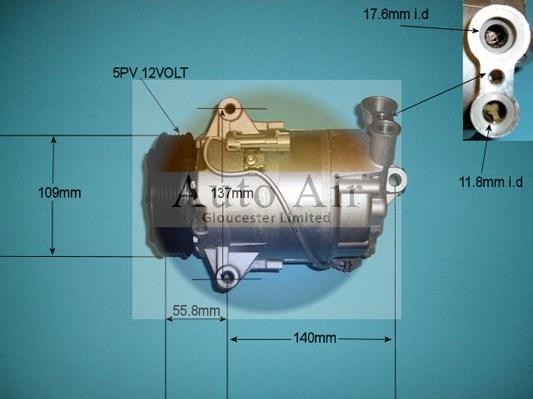 Auto Air Gloucester 14-9707P - Компресор, климатизация vvparts.bg