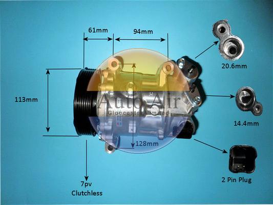 Auto Air Gloucester 14-9784P - Компресор, климатизация vvparts.bg