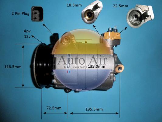 Auto Air Gloucester 14-9787P - Компресор, климатизация vvparts.bg