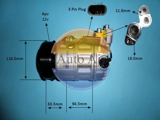 Auto Air Gloucester 14-9725P - Компресор, климатизация vvparts.bg