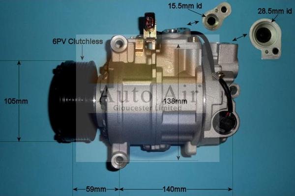 Auto Air Gloucester 14-9721P - Компресор, климатизация vvparts.bg