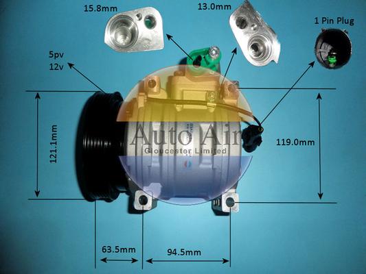 Auto Air Gloucester 14-9774P - Компресор, климатизация vvparts.bg