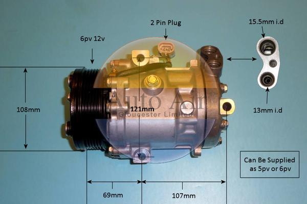 Auto Air Gloucester 14-4396P - Компресор, климатизация vvparts.bg