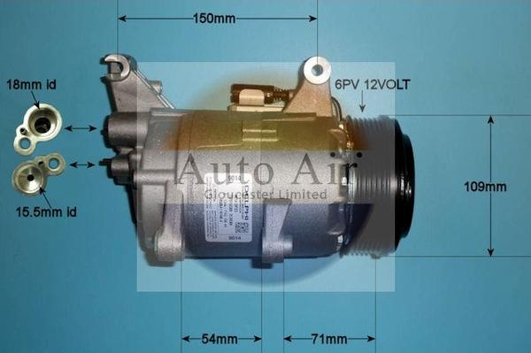 Auto Air Gloucester 14-0007 - Компресор, климатизация vvparts.bg