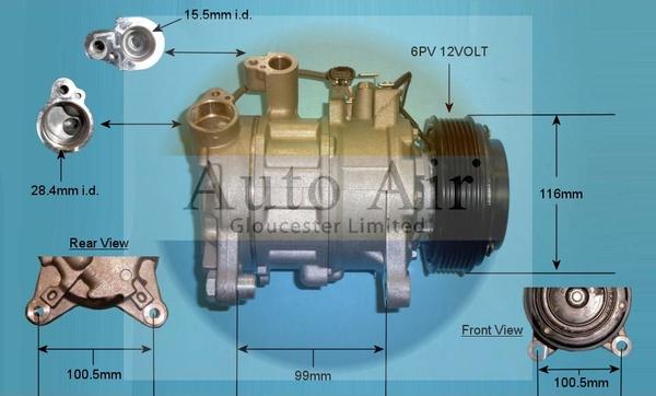 Auto Air Gloucester 14-0089P - Компресор, климатизация vvparts.bg