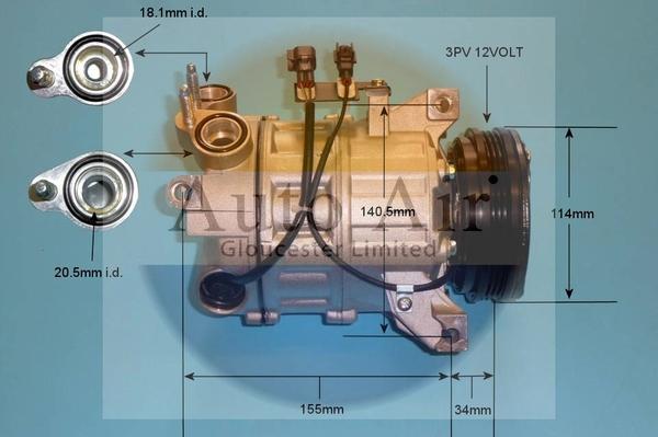 Auto Air Gloucester 14-0075P - Компресор, климатизация vvparts.bg